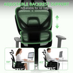 Synorla Ergonomic Office Chair with Footrest, Mesh Desk Chair with 135° Recline, Adjustable Lumbar Support, 3D Armrests and Headrest, Swivel Computer Chair for Home Office