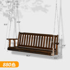 VINGLI Heavy Duty 880 LBS 5 FT Wooden Porch Swing Outdoor  Outdoor Hanging Swing Bench (5 FT  Rustic)