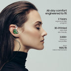 Tipsy M3 Professional IEM for Musicians  2BA + 1DD Drivers  36dB PNC  IPX5  Acoustic-Runway™ Technology  Skin-Friendly Resin  Detachable 0.78mm 2-pin Cable (No Mic  Green)