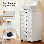 OLIXIS File Cabinet with 7 Drawers Rolling Filing Cabinets Under Desk Storage Printer Stand with Wheels,Mobile File Cabinet for Home Office