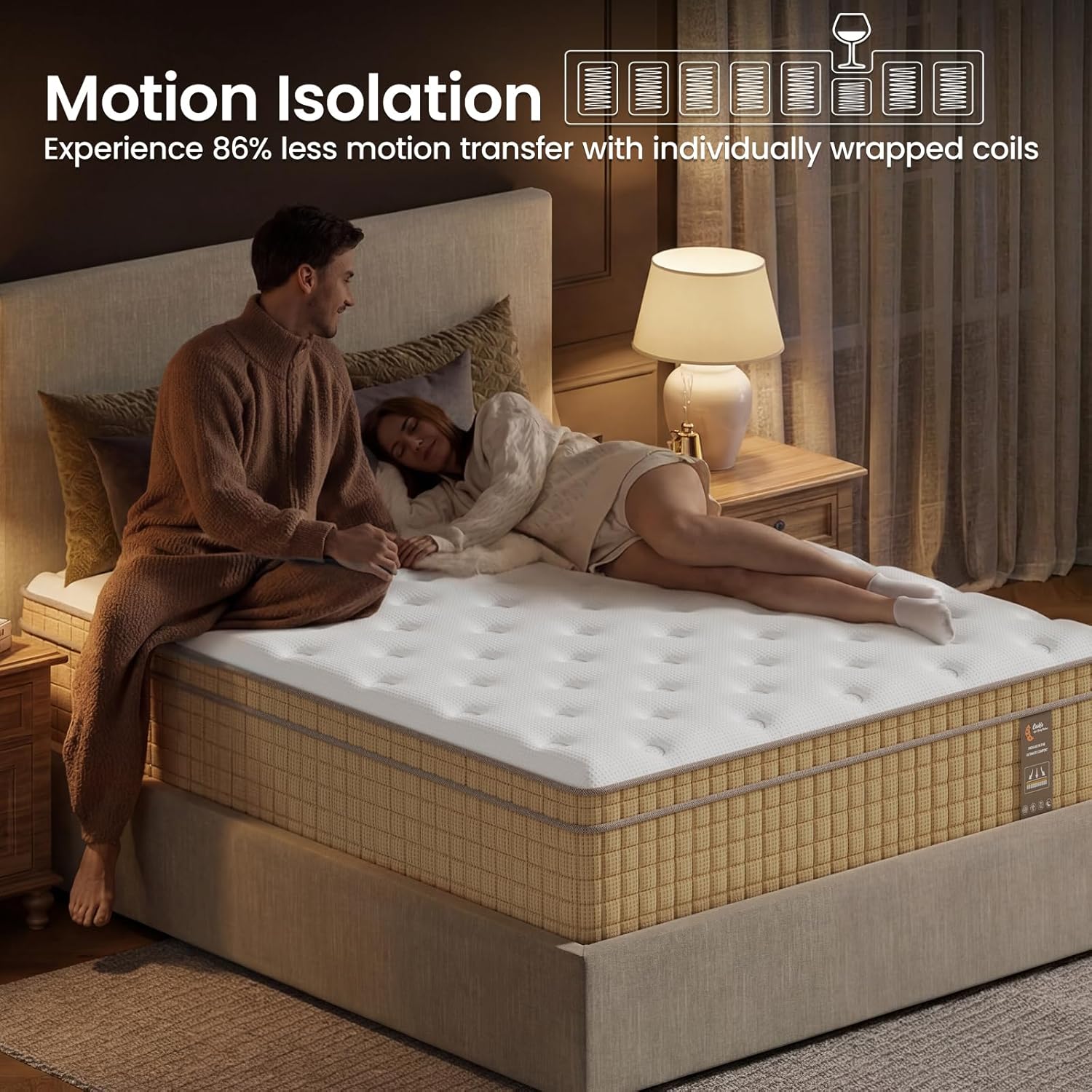 BedStory Queen Mattress, 14 Inch Hybrid Queen Size Mattresses- Extra Lumbar & Spinal Alignment, Cooling Gel Bed in a Box-CertiPUR-US Certified, 365-Night Trial & Fiberglass-Free,Hotel Collection