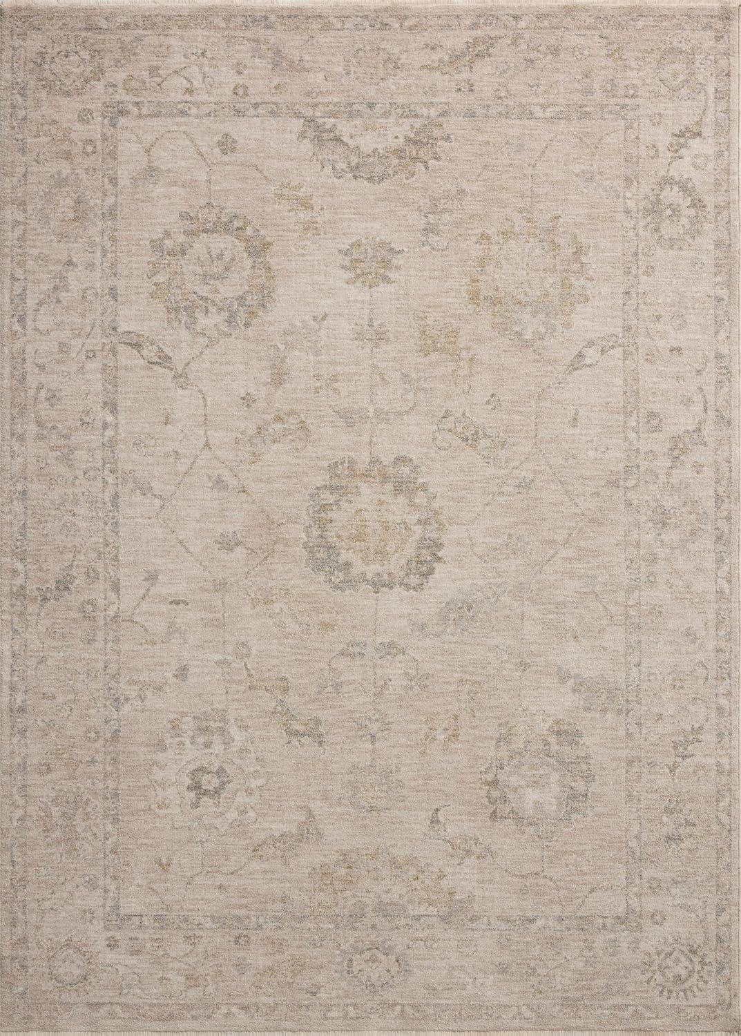 Loloi Chris Loves Julia Louisa Collection LOI-02 Oatmeal/Slate 7'-10" x 10', .38" Pile Height, Area Rug