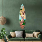 Beach Decor Surfboard Wall Art - Aloha Hawaii Plaque - Tropical Coastal Beach House Wall Decor for Living Room Bedroom Bathroom Patio Tiki Bar Hawaiian Island Ocean Wood Sign Large 60x15