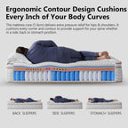 King,14inch Hybrid Mattress in a Box Memory Foam Mattress King Full Size Firm with Individual Pocket Spring Upgrade Zoned Support Medium Firm Memory Fat Mattress