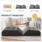 MAXYOYO Living Room Accent Chair, Modern Chair with Sturdy Metal Frame & Wood Armrests, Upholstered Reading Chair with Upholstered Cushion for Bedroom Balcony Porch, Dark Grey