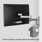 Mount-It! Locking RV TV Mount with Dual Wall Plates & Quick Release | Full Motion Rust-Resistant Aluminum Arm for Indoor & Outdoor Use in Camper, Trailer, RV | 13-42 Inch Screens, VESA 200 Compatible