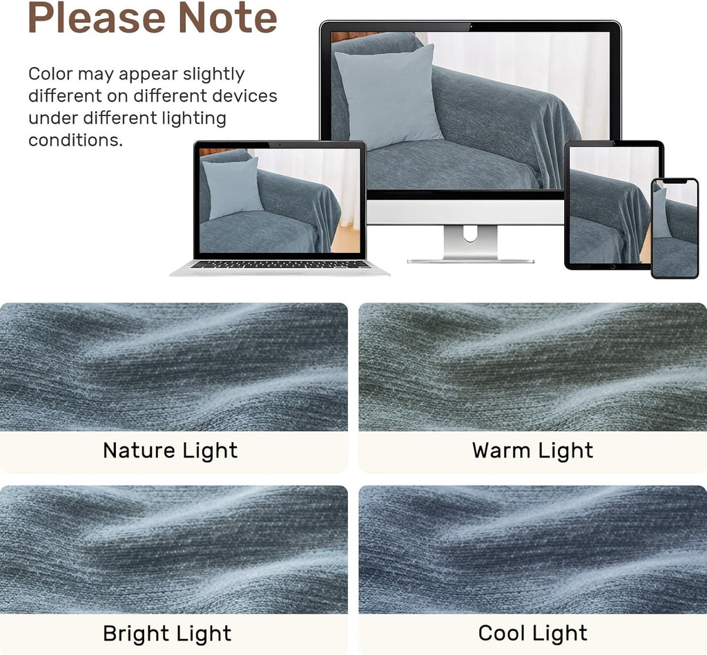Sectional Couch Covers, 2 Pieces Washable L Shaped Couch Covers Sofa Blanket for Dogs Pet Friendly Sectional Sofa Slipcovers Furniture Covers,71"x 118"+ 71"x 118",(XX-Large,Dusty Blue)