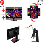 msi MAG 271QPX QD-OLED  27 OLED Gaming Monitor  2560 x 1440 (QHD)  0.03ms Response time  360Hz  True Black HDR 400  HDMI  DP Port  USB Type C  Tilt  Height  Black