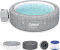 Coleman Sicily AirJet Large Round 5 to 7 Person Inflatable Hot Tub Portable Outdoor Spa with 180 AirJets and EnergySense Cover  Grey