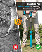 SEESII Stand-Up Weed Puller Tool with 40"-47" Adjustable Handle, High-Power 3-Claw Stainless Steel Spiral, 4S Deep Root Removal, One-Button Eject, Dandelion Remover & Crabgrass Puller for Garden