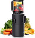 Cold Press Juicer, Double Press Technology Slow Masticating Juicer Machines, 5-Inch Feed Chute, High Juice Yield, Juice Extractor for Whole Fruits and Vegetabes, Easy to Clean, Black