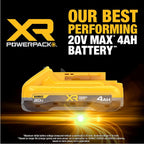 DEWALT 20V MAX Battery XR POWERPACK™ 4Ah Lithium Ion, 50% More Power, Dewalt Battery Compatible with 20V MAX Tools (DCB2104)
