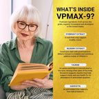 Golden After 50 VpMax-9 - Sight Care and Antioxidant Supplement with Eye Vitamins, Lutein, Lycopene and Bilberry Extract - 6 Bottles