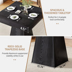 Square Dining Table, Farmhouse Style Eating Table for 2-4 People, 31.5-inch Kitchen Table with Sturdy Pedestal Base, Wooden Dinner Table for Dining Room, Living Room, Black