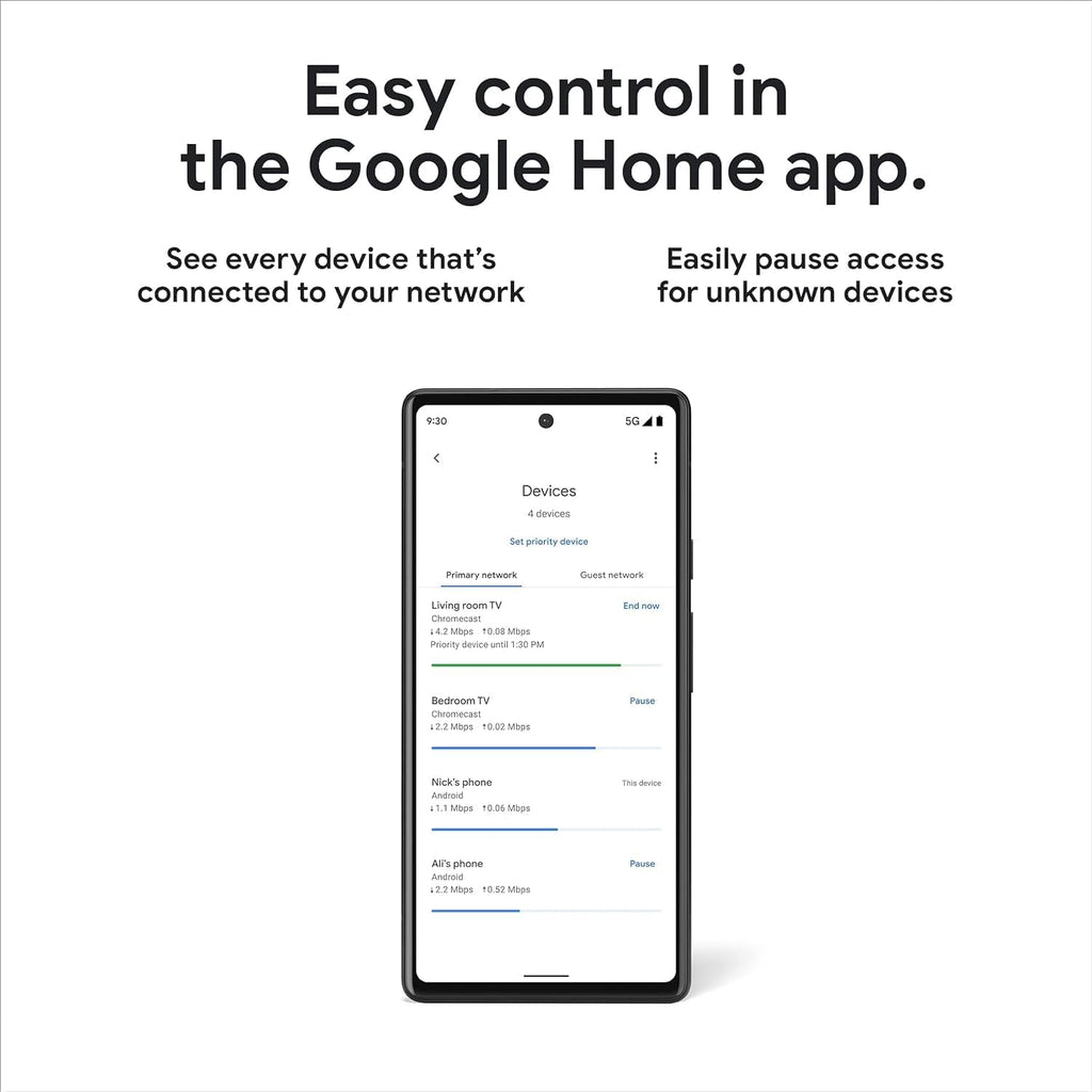 Google Nest WiFi Pro - Wi-Fi 6E - Reliable Home Wi-Fi System with Fast Speed and Whole Home Coverage - Mesh Router - Non-Retail Packaging - 3 Pack - Snow