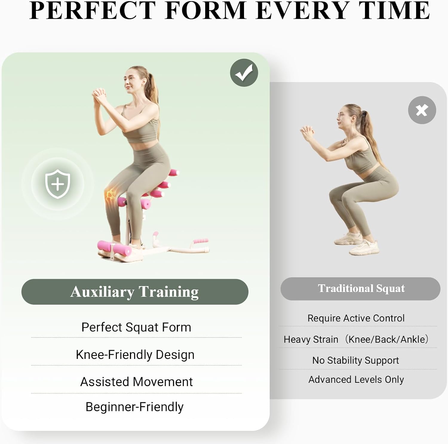 PAETA Squat Machine, Deep Squat Machine for Women, Glutes Workout Equipment with Adjustable Resistance Bands, Leg, Core & Ab Exercise Machine, Squat Assist Trainer for Home Gym