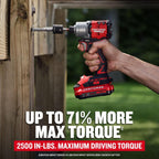 CRAFTSMAN V20 Cordless Brushless Impact Driver Set, 1/4 Impact Driver, Includes 2 Batteries and Charger (CMCF830D2)