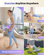 Pilates Board, Foldable Pilates Reformer Set 7 in 1 Multi-Purpose pilates equipment for Women Full Body Workouts at Home, Rayspace Portable Ab Core Trainer, Exercise Board with Timer & Resistance Band