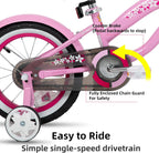 JOYSTAR 12 14 16 Inch Kids Cruiser Bike for Ages 2-7 Years Old Girls & Boys, Kids' Bike with Training Wheels, Coaster Brake, Adjustable Seat & Fenders, Child Bicycles