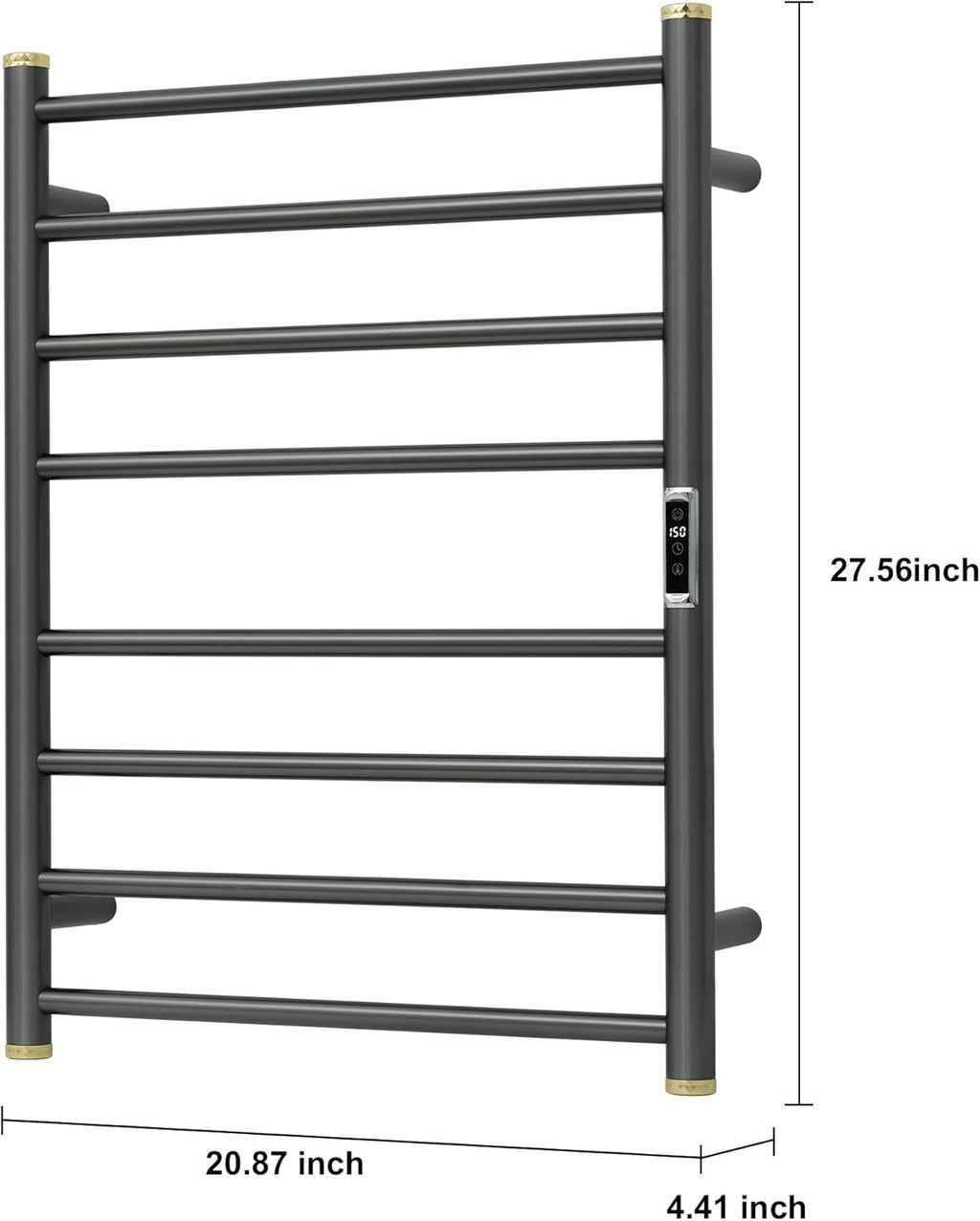 Electric Towel Warmer Rack,Heating Towel Warmer,Timer & Temperature Control,Wall-Mounted Plug-in for Bathroom,Gunmetal Grey,Stainless Steel,8-Bar(27.56x20.87x4.41in)