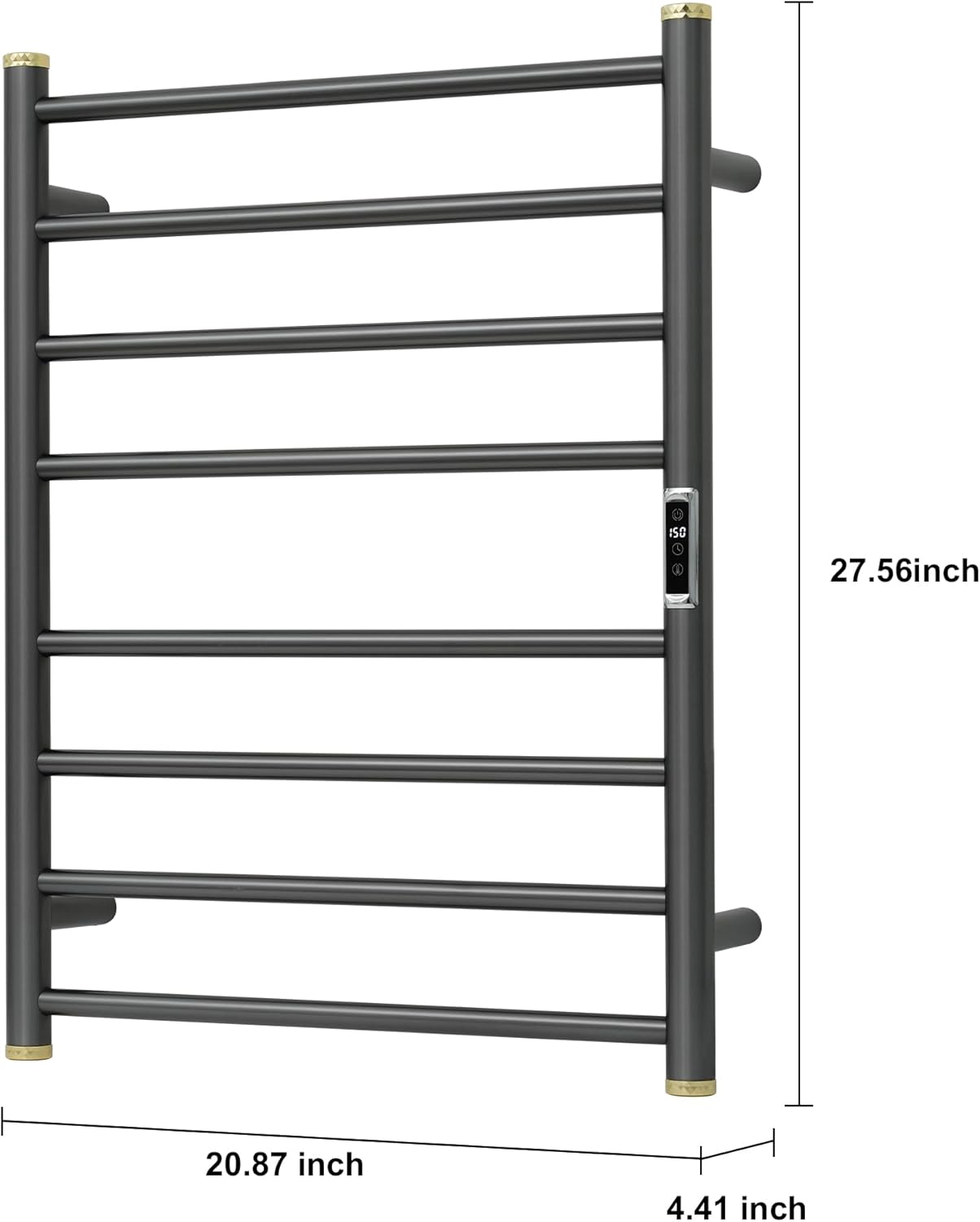 Electric Towel Warmer Rack,Heating Towel Warmer,Timer & Temperature Control,Wall-Mounted Plug-in for Bathroom,Gunmetal Grey,Stainless Steel,8-Bar(27.56x20.87x4.41in)