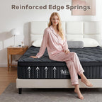 WEUP King Size Mattress, 12 Inch Hybrid Memory Foam Mattress in a Box, Individual Pocket Springs for Pressure Relief, Motion Isolation, Medium Firm Feel, CertiPUR-US Certified（Gray）