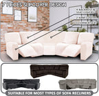ULTICOR 7-Piece Sectional Recliner Sofa Covers, Velvet Stretch Reclining Couch Covers for Reclining Sofa, Thick, Soft, Washable (Ivory, L Shape 5 Seat Recliner Cover)