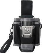 MP1X Leather Backed Small Tool Pouch, Heavy Duty Tool Organizer with 9 Pockets, Belt Clip & D-Rings, Lightweight Compact Tool Bag for Electrician, Construction, Worksite