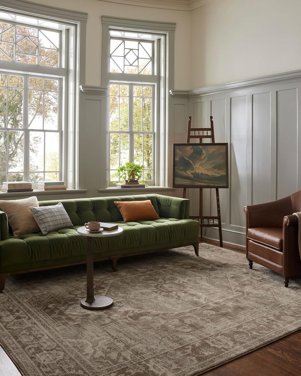 Loloi Magnolia Home by Joanna Gaines Mona Collection MOA-01 Cocoa/Stone 7'-6" x 10' Area Rug