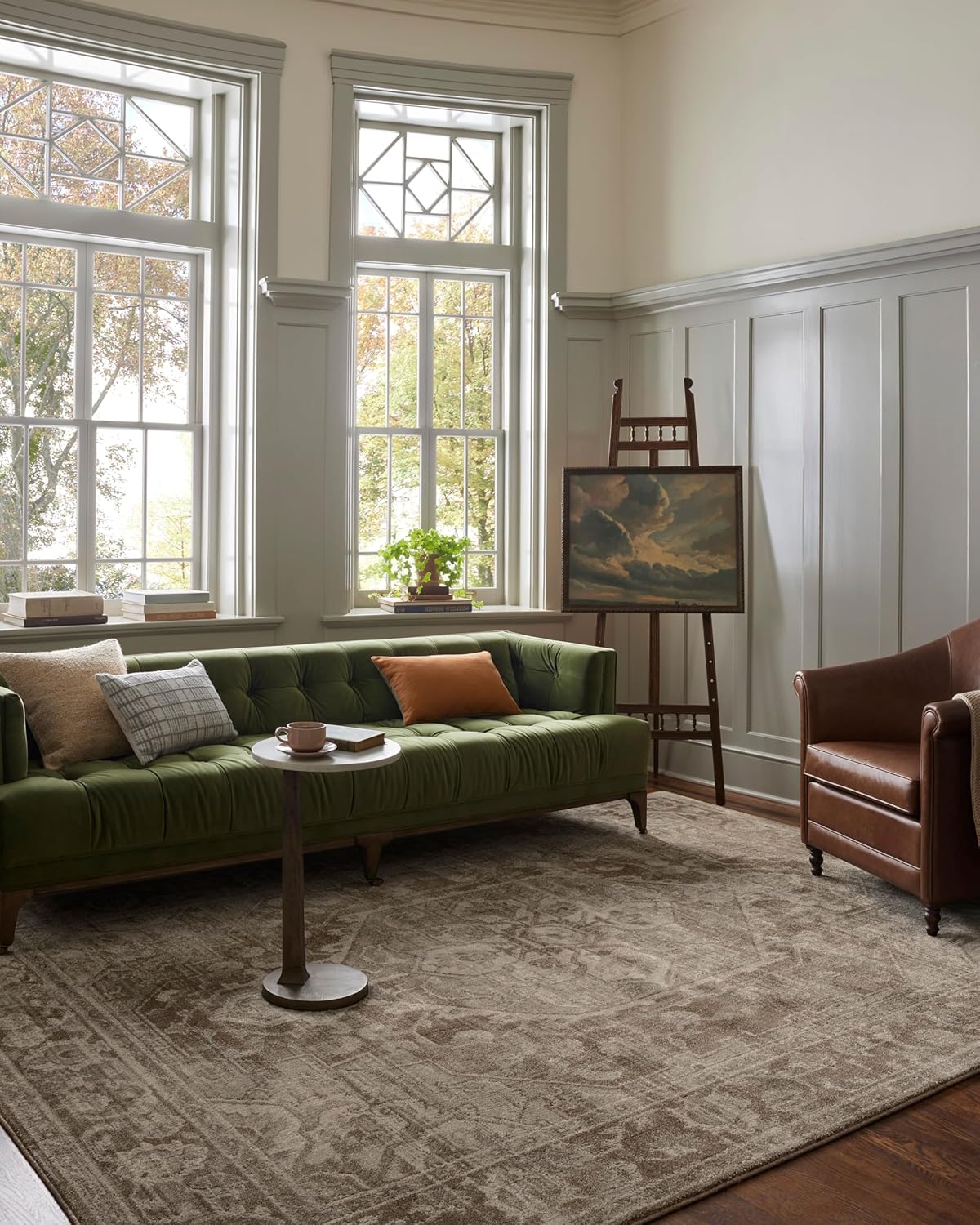 Loloi Magnolia Home by Joanna Gaines Mona Collection MOA-01 Cocoa/Stone 7'-6" x 10' Area Rug