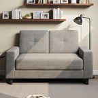 Loveseat Sofa丨53 inch Love Seat Small Couch for Small Space 丨7.5” Thick Seat Cushion Sofas for Bedroom丨Chenille Mini Couch for Apartment Light Grey