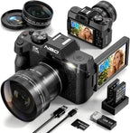 True 5K Digital Cameras for Photography 64MP - 16X Zoom  WiFi  with 64GB TF Card  Wide-Angle & Macro Lens  Autofocus & Anti-Shake  Vlogging Camera for YouTube Travel (Black)