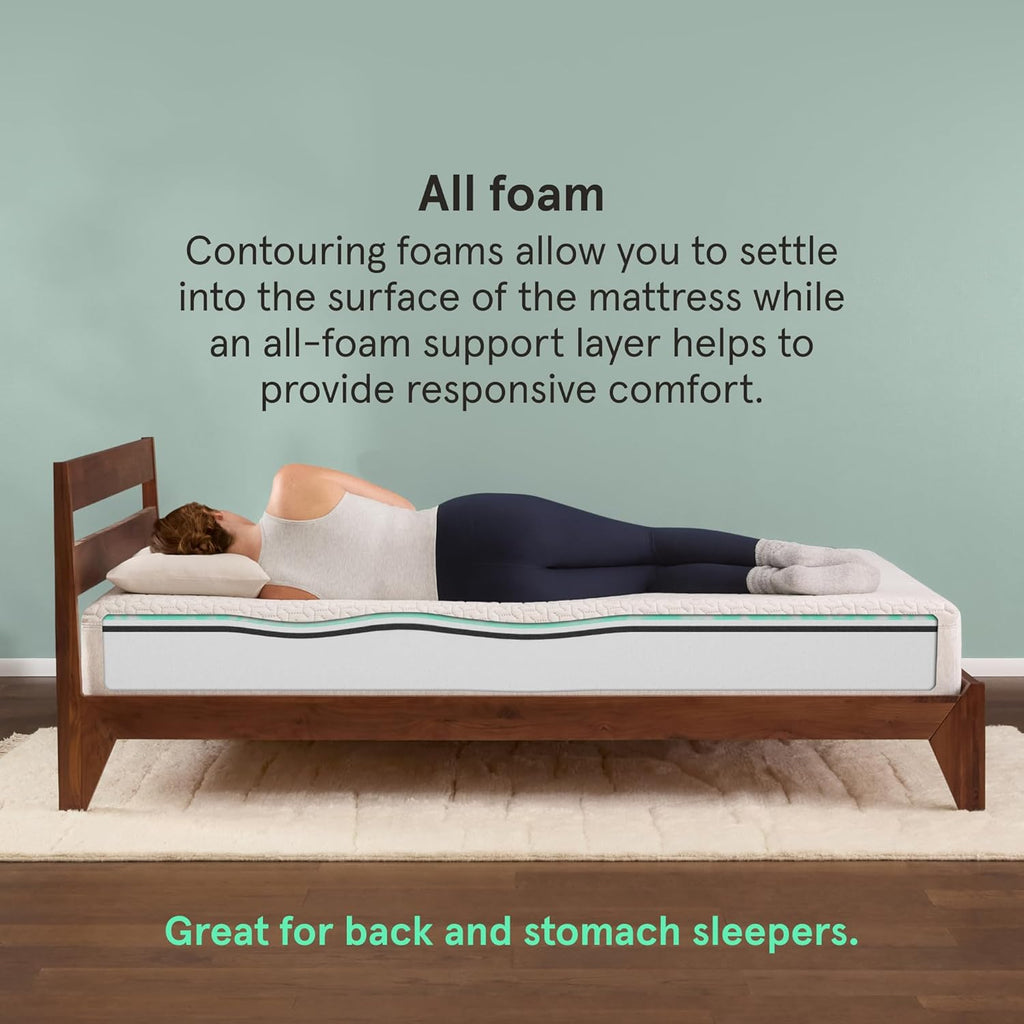 Kin By Tuft & Needle Firm 8" Twin Adaptive Foam Mattress in a Box, Cooling Pressure Relief, Balanced Support, 100 Night Trial, Fiberglass-Free, CertiPUR-US, 10-Year Limited Warranty