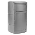 Commercial Zone PolyTec™ Side Entry Trash Container, Square, Dual Flipper, Dome Top