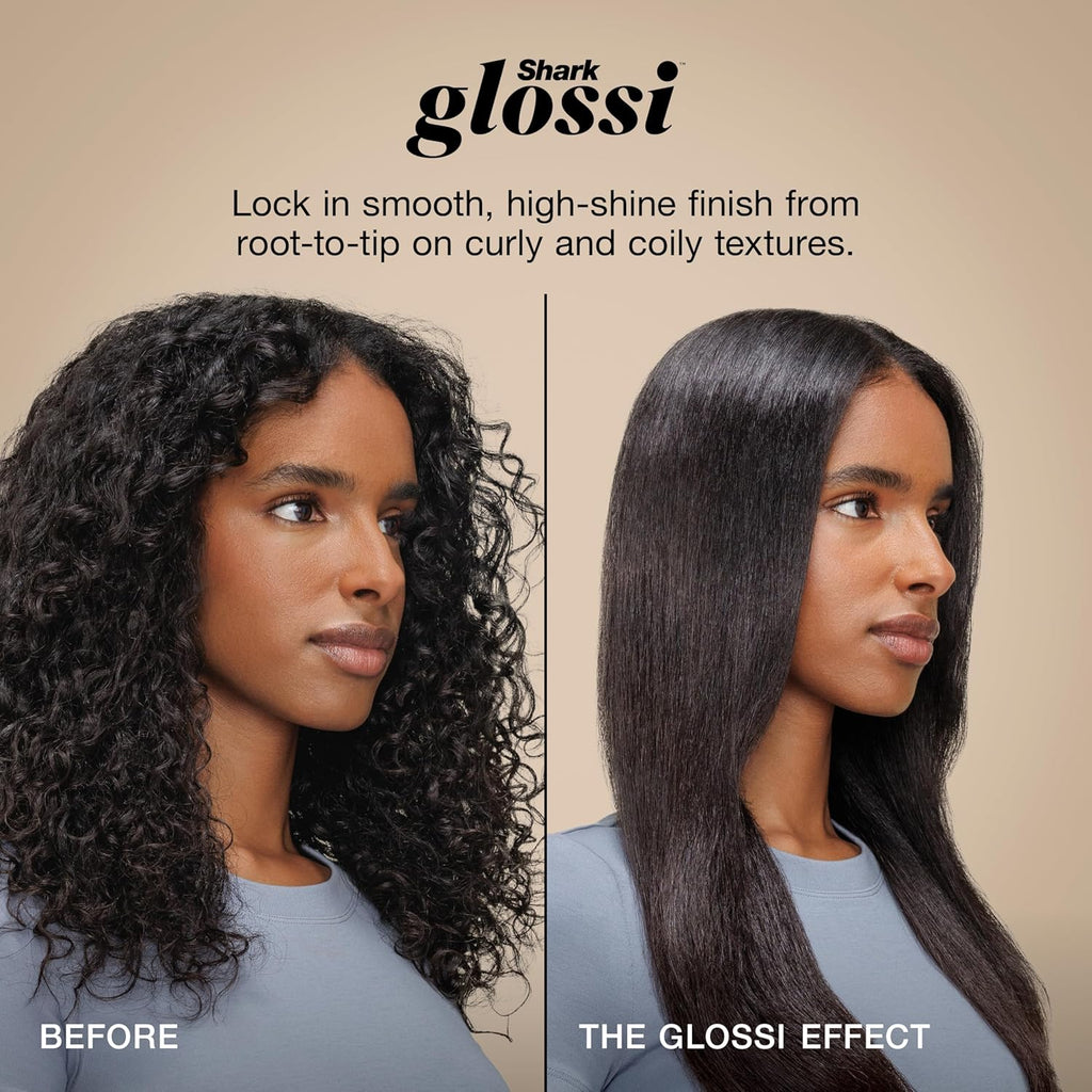Shark Glossi 2-in-1 Hot Tool and Air Glosser | Ultra-Fast, Ultra-Glossy Blowouts at-Home | Heat-Controlled Ceramic, Curly, Coily, and Color Friendly | Lychee | HT302PK