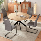 46.4" Dining Table and Chair Set, Mid Century Modern for Set of 4, Coffee Table with Steel Legs for Kitchen Dining Room, Office, Save Space