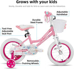 JOYSTAR Angel Girls Bike for Toddlers and Kids Ages 2-13 Years Old, 12 14 16 18 20 Inch Kids Bike with Training Wheels & Basket, 20 24 Inch Girls Bicycle with Handbrake & Kickstand