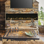 Dimplex IgniteXL 60" Built-in Linear Electric Fireplace with Driftwood and River Rock Accessories (Models: XLF60 & LF60DWS-KIT) 8530/5118 BTU, 240/120 Volt, 2500/1500 Watt, Black