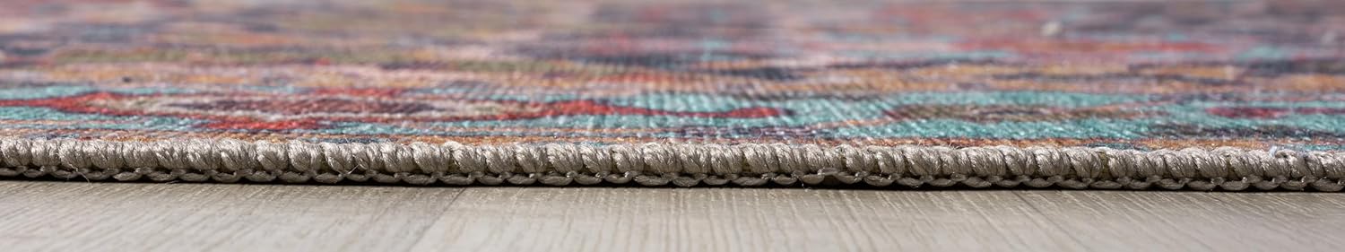 Keen Home Design 9x12 Rug - Machine Washable Area Rug with Non-Slip Backing, Ideal for Living Room, Dining Room, Bedroom - Vintage, Easy Clean, Durable, Low Pile Rug - (9' x 12')