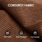 Ball & Cast 78.8" No-Assembly Compressed Sofa Bed, Convertible Floor Futon Couch with Pillow Backrest & Armrest, Boneless Modular Sleeper Sofa in Corduroy for Living Room Bedroom, Brown