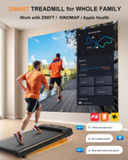 Walking Pad for Home, 10% Incline, Under Desk Treadmill, 0.5-4.0 MPH Speed, 300 LBS Weight Capacity, Bluetooth APP Control, Portable Under Desk Treadmill with Remote Control