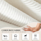 Boneless Couch Folding Couches for Living Room Sofa, Futon Sofa Bed with Sleeper Sofa, Futon Couch with Fixed-Shape Oversized Corduroy Upholstered (White, 81 Inches)