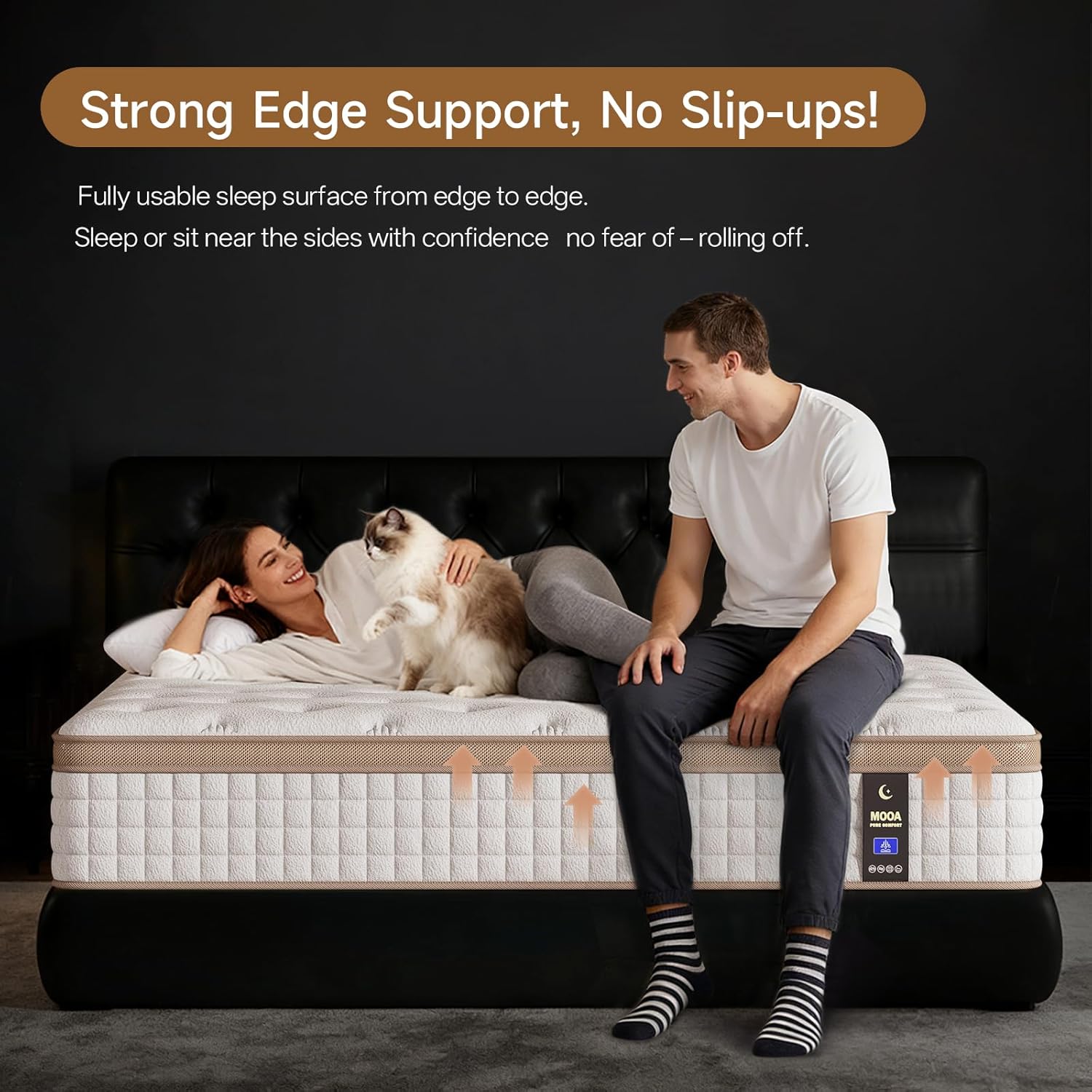 MOOA King Mattress, 12 inch King Size Memory Foam Mattress for Back Neck Pain Relief, Fiberglass Free, Medium Firm Hybrid Mattress in a Box, CertiPUR-US Certified