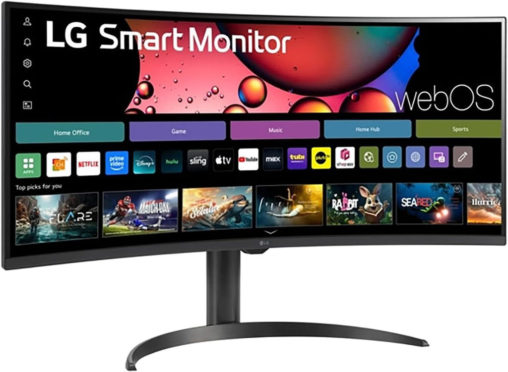 LG 34" Curved UltraWide WQHD(3440x1440) Smart Monitor with HDR10 99% sRGB  100Hz  Magic Remote  AirPlay 2 & Adjustable Stand  webOS