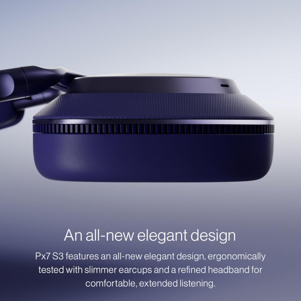 Bowers & Wilkins Px7 S3 Wireless Headphones Over Ear Noise Cancelling  Active Noise Cancelling & Transparency Mode  Hi-Res Sound  Bluetooth  30-Hr Playtime  Quick Charge  Canvas White