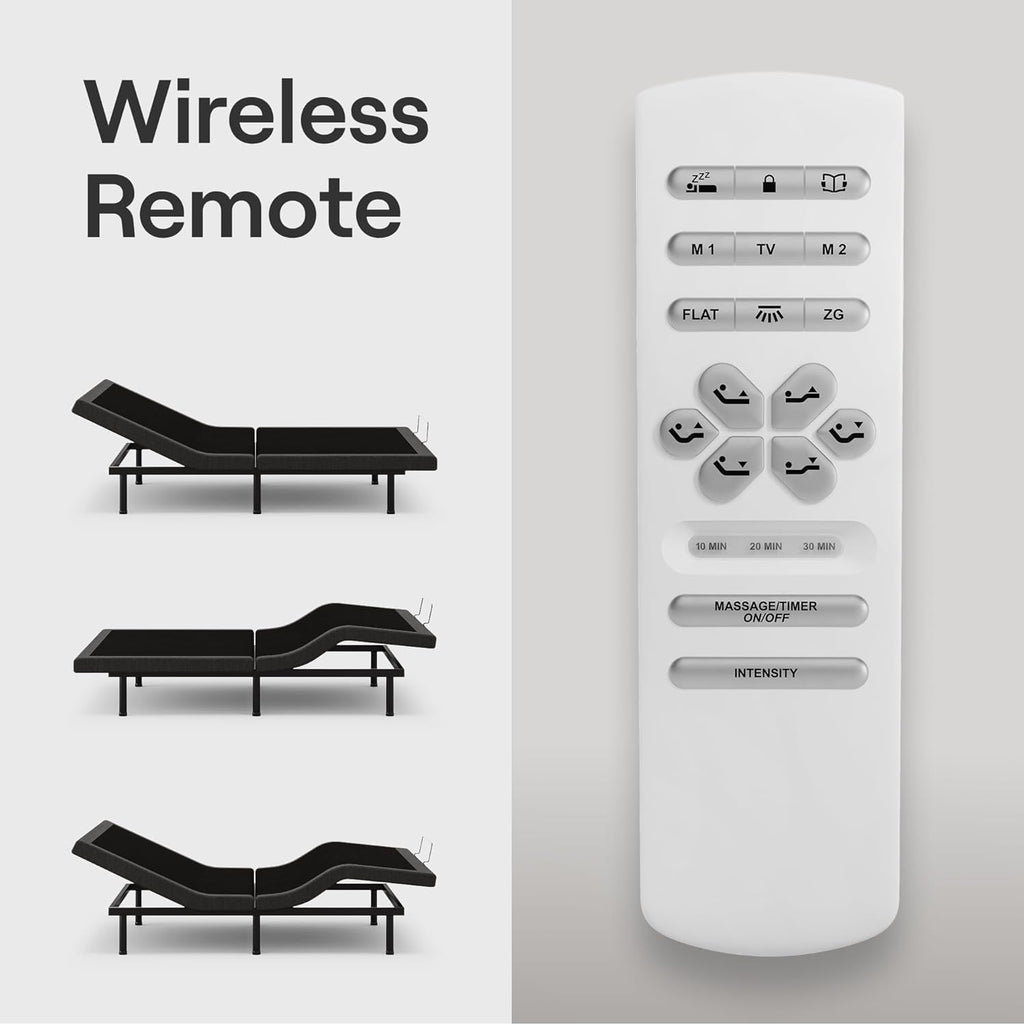 Nectar Premier Adjustable Base - Full - Head & Foot Incline - Wireless Remote with Memory- 3 Massage Settings - 4 USB Ports - Anti-Snore & Zero Gravity