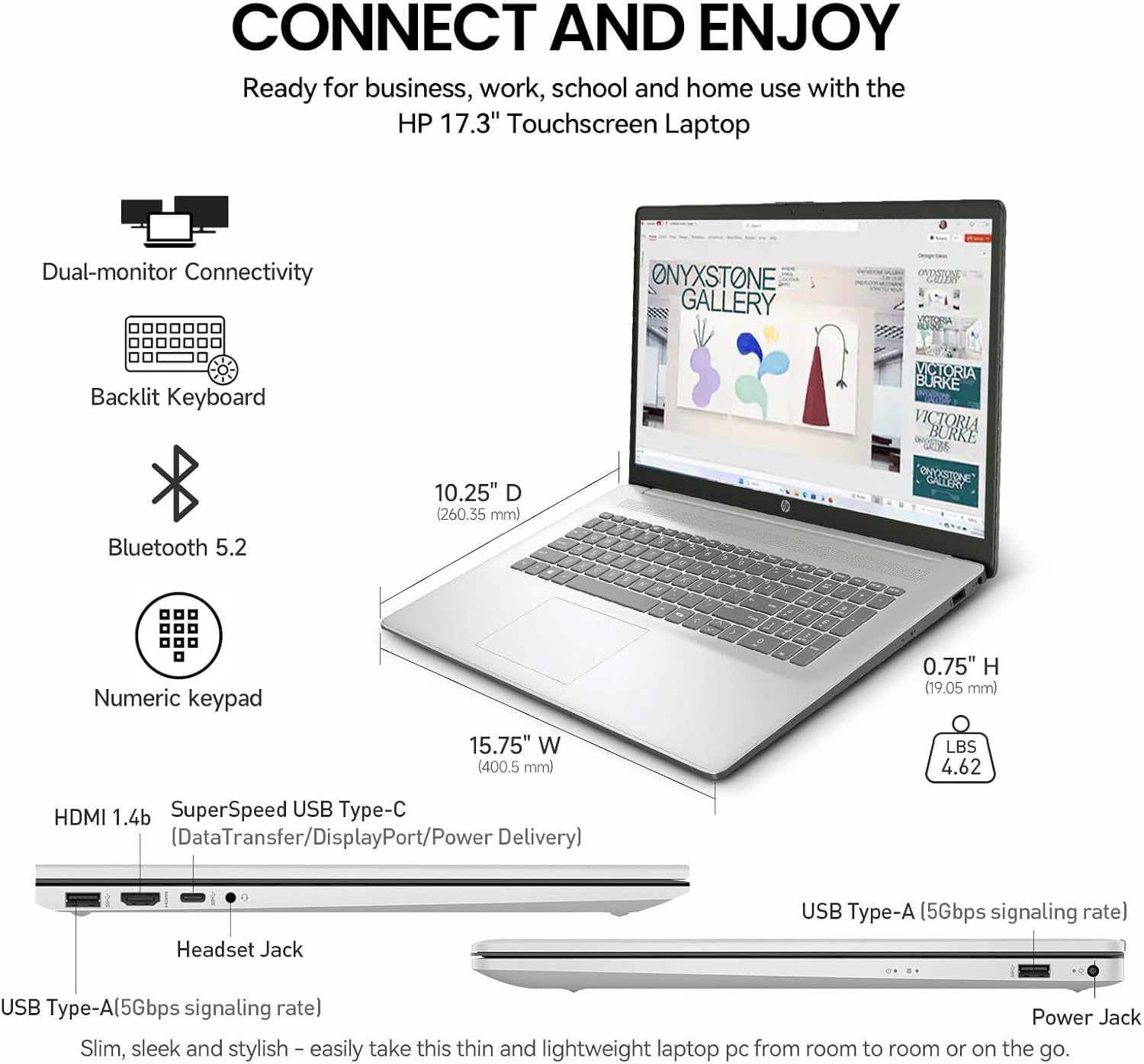 HP 2026 17 Inch Laptop Touchscreen Computer  17.3 HD+ IPS Touch Screen Business Laptop AI PC  15th Gen Intel Core Ultra 7(12-Core)  32GB DDR5 RAM 2TB SSD|Windows 11 Pro  10-Key Backlit Keyboard|WiFi6