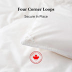 Royal Elite-Canadian Down Comforter Queen Size- Made in Canada White Down Duvet Insert with Corner Tabs- RDS Certified- Oeko Tex Cotton Shell