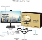 ASUS 27” 1080P Video Conference Monitor (BE279QSK) - Full HD  IPS  Built-in Adjustable 2MP Webcam  Mic Array  Speakers  Eye Care  Wall Mountable  Frameless  HDMI  DisplayPort  VGA  Height Adjustable