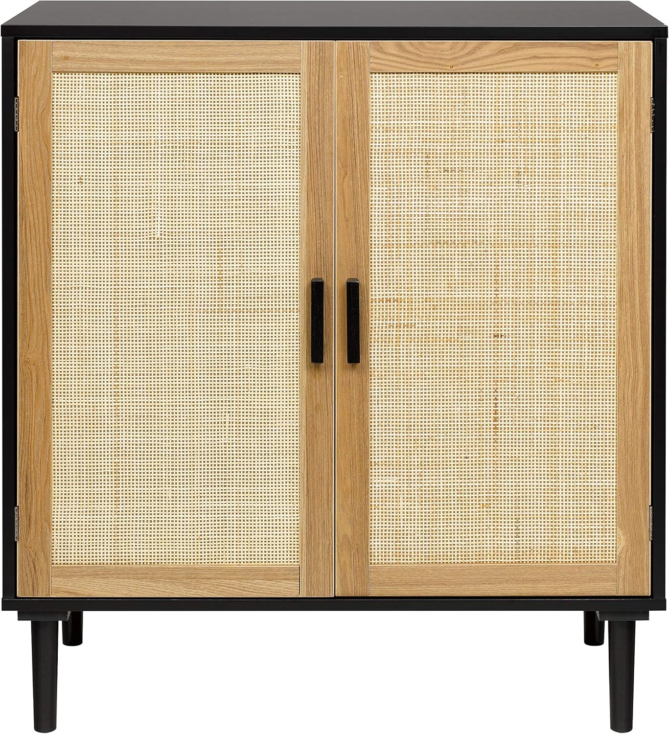 Finnhomy Sideboard Buffet Cabinet, Kitchen Storage Sideboard with Rattan Decorated Doors, Liquor Buffet for Bar, Dining Room, Hallway, Cupboard Console Table, Accent Cabinet, 31.5X 15.8X 34.6 Inches